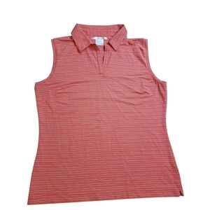 Nike Golf Coral Stripe Stretch Polo Tank XL